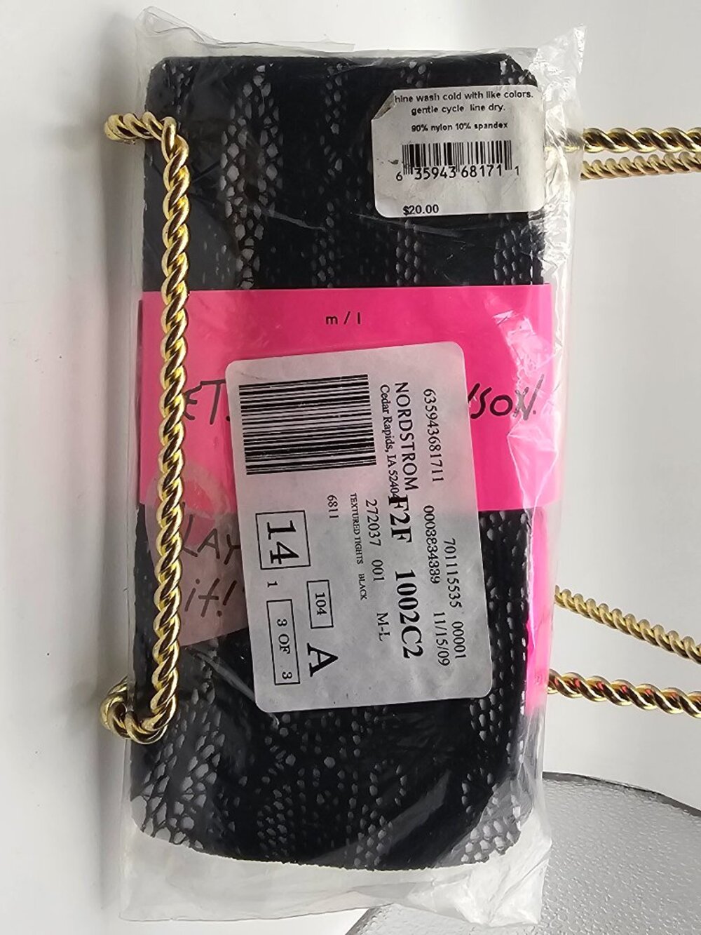 Betsey Johnson Black Fishnet Tights – Size M/L (NWT Packaging) - Picture 1 of 2